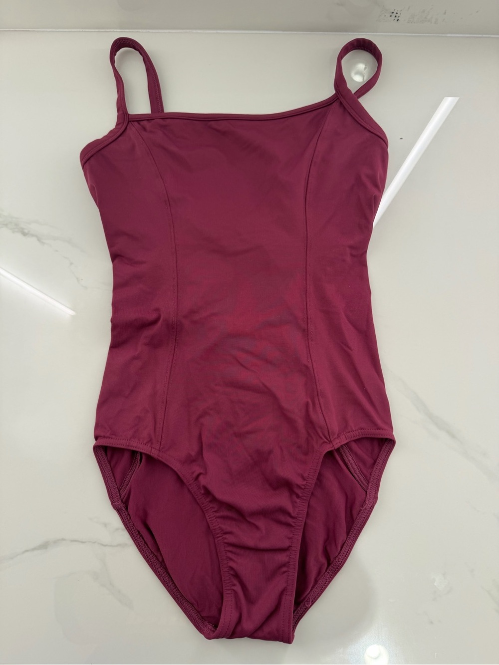 Bloch Women’s Burgundy ballet leotard Camisole beautiful back design Size P/XS